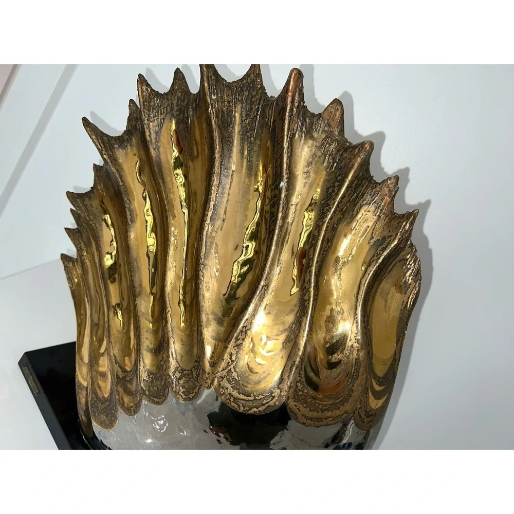 (20)P. GRANCHI VINTAGE LARGE ITALIAN ART DECO CERAMIC FISH GOLD COLOR RARE